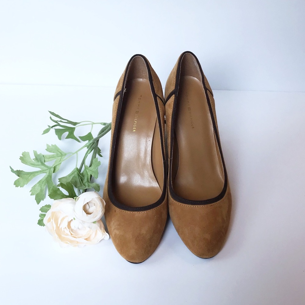 TOMMY HILFIGER Suede Block Heels